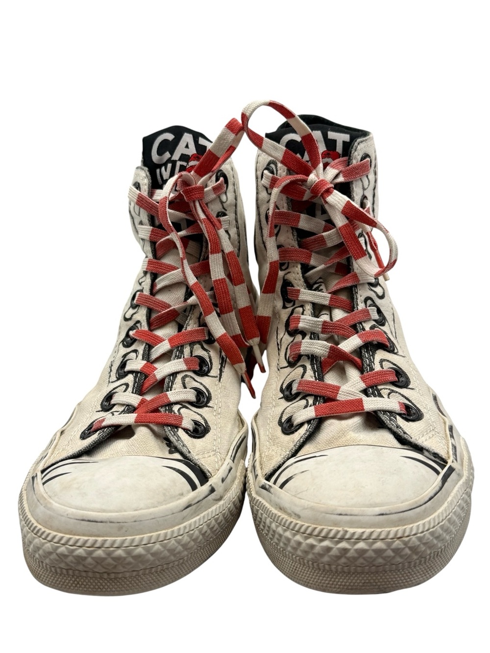 Converse x Dr. Seuss Cat in the Hat High Top Sneakers White Canvas Men’s 8 - Picture 3 of 16